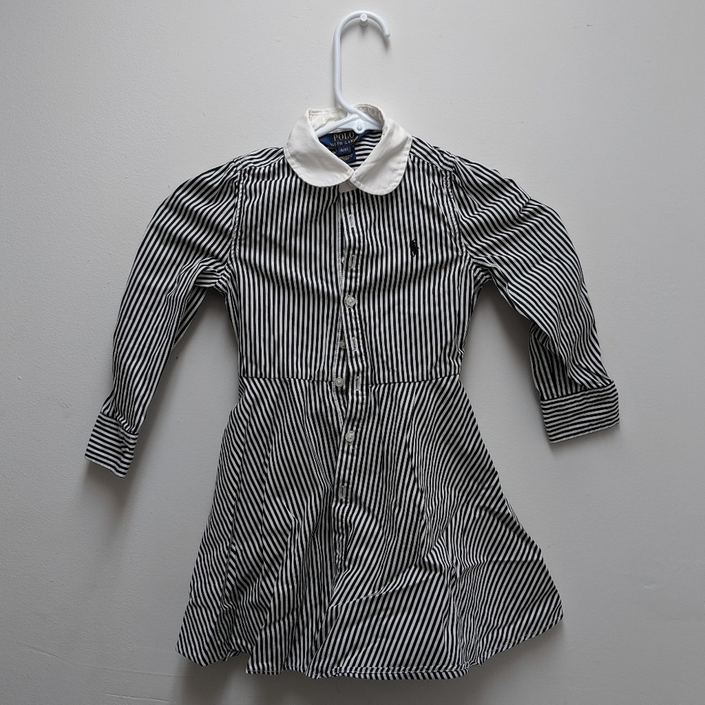 Polo Ralph Lauren Striped Black and White Dress 4T